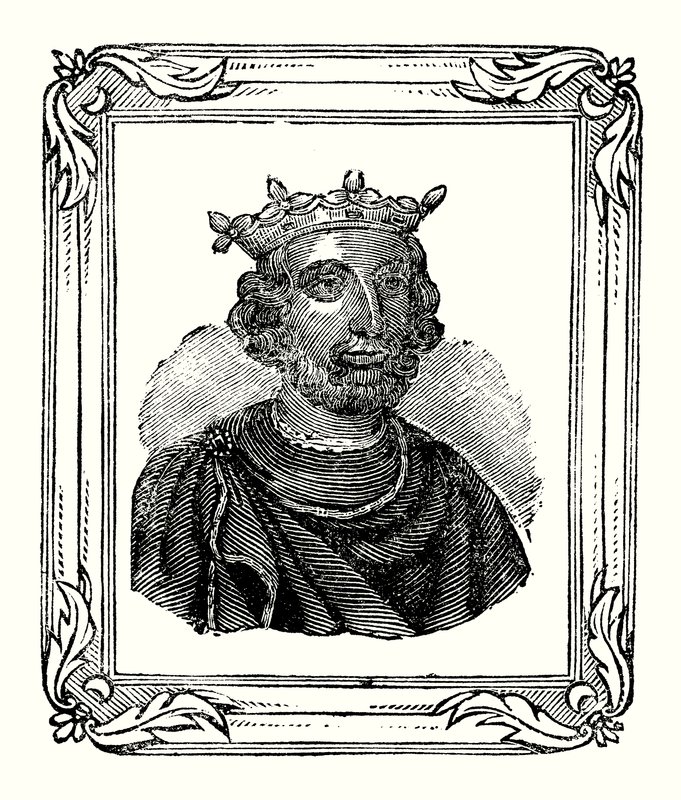 Jindřich III se narodil v roce 1208, korunován v roce 1216 a zemřel v roce 1272 (rytina) od English School