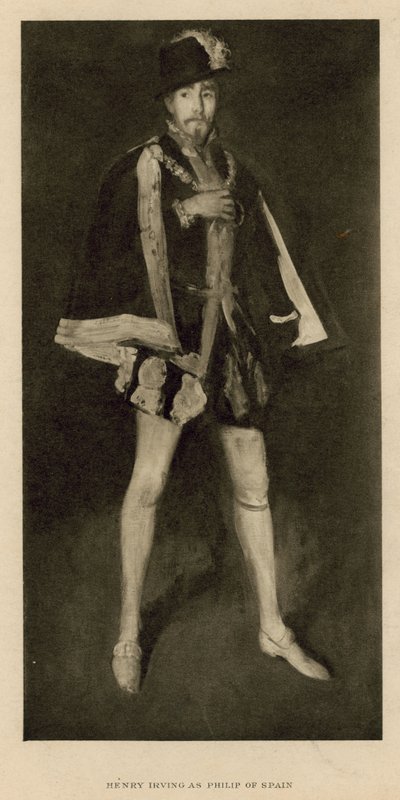 Henry Irving, herec, jako Philip Španělska od English School