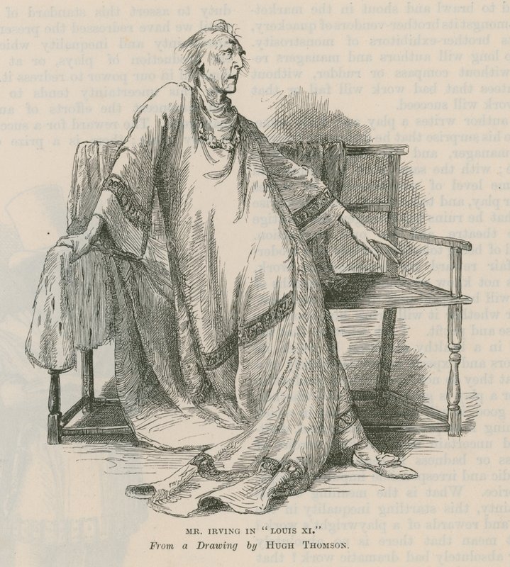 Henry Irving, herec, v Louis XI od English School