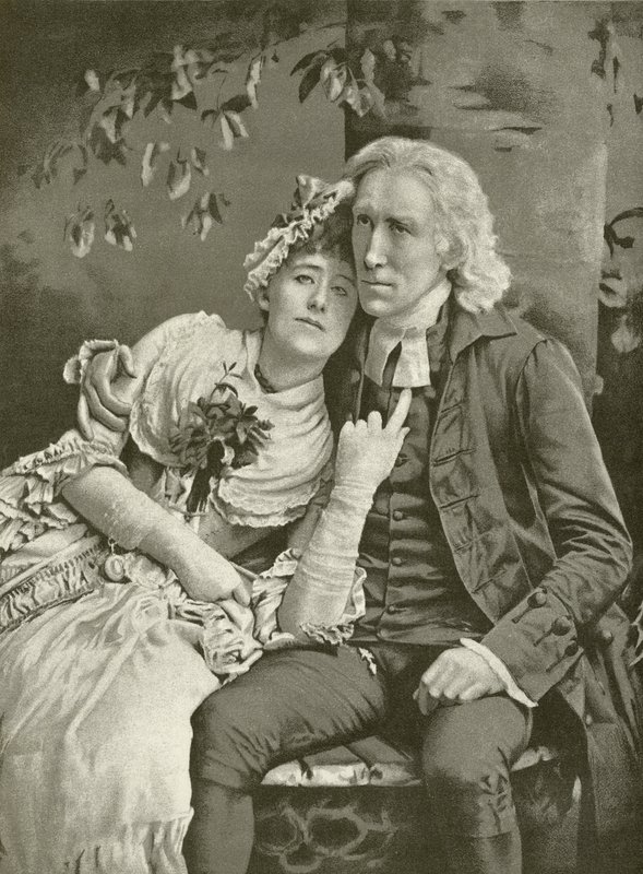 Henry Irving jako vikář a Ellen Terry jako Olivia (hlubotisk) od English School