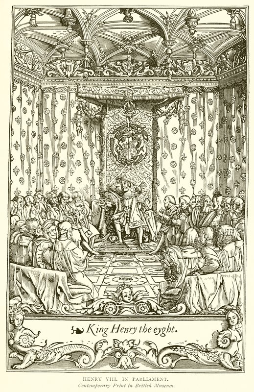 Jindřich VIII v parlamentu od English School