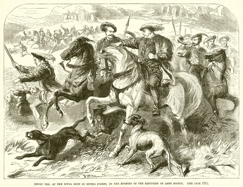 Jindřich VII. na Royal Hunt v Epping Forest, ráno v den popravy Anny Boleynové od English School