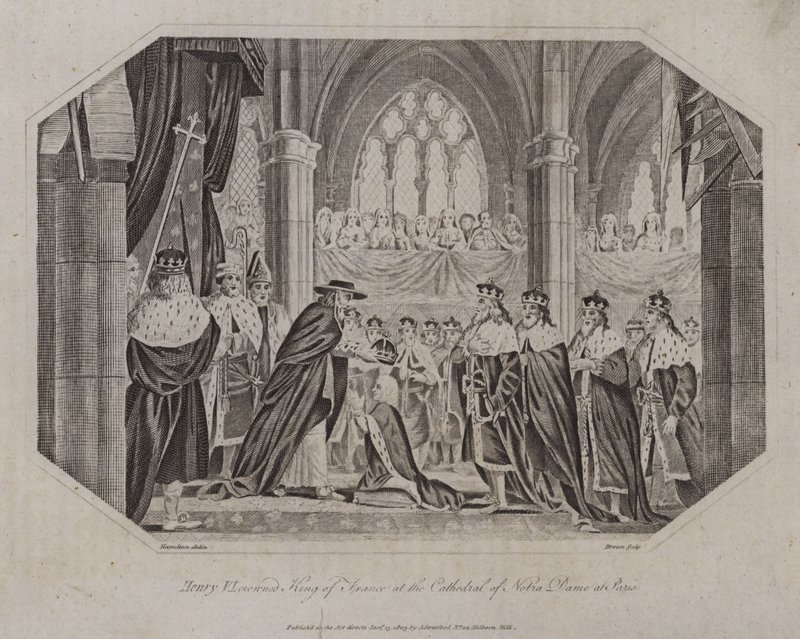 Jindřich VI. korunoval francouzského krále v katedrále Notre Dame v Paříži v roce 1431 od English School