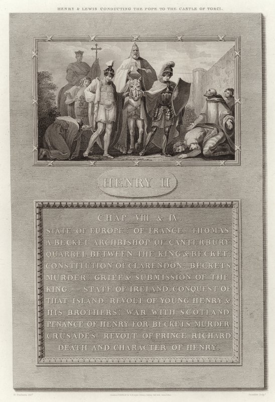 Henry a Lewis provádějí papeže na hrad Torci od English School