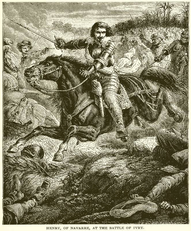 Jindřich z Navarry v bitvě u Ivry od English School