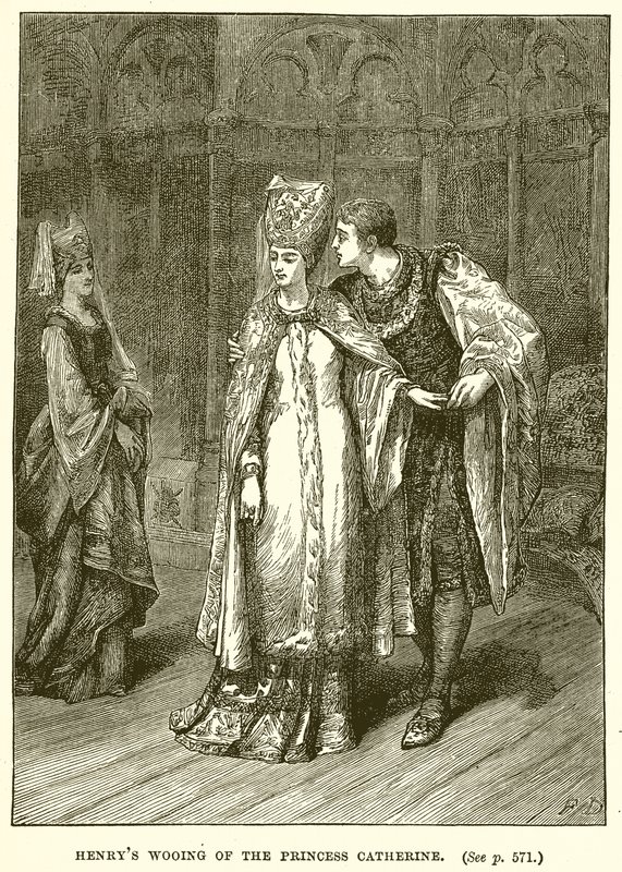 Henrys Wooing princezny Catherine od English School