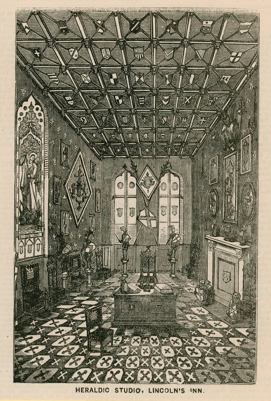 Heraldické studio, Lincolns Inn, Londýn od English School