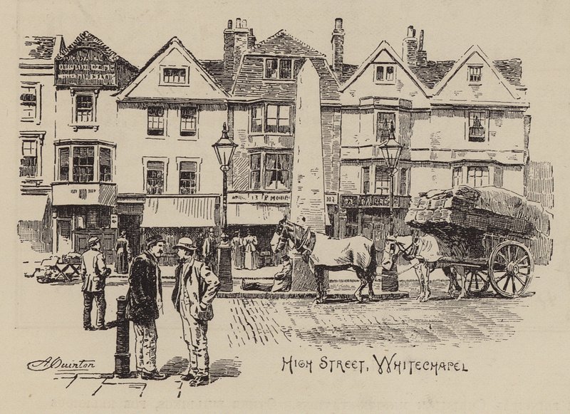 High Street, Whitechapel (rytina) od English School