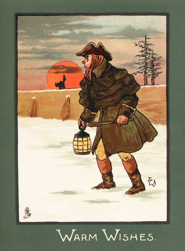 Highwayman ve sněhu, vánoční přání od English School
