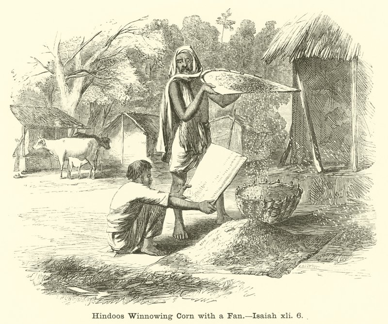 Hindoos Winnowing Corn with Fan, Isaiah, xli, 6 od English School