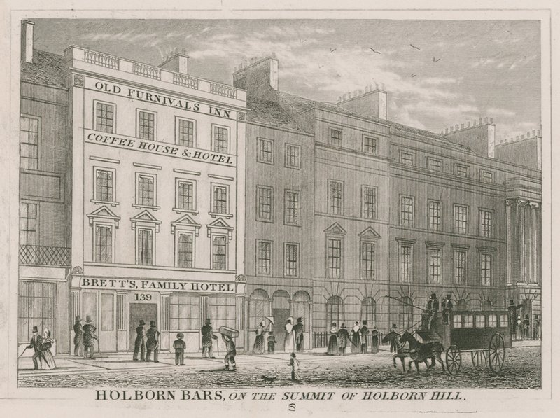 Holborn Bars, na vrcholu Holborn Hill od English School