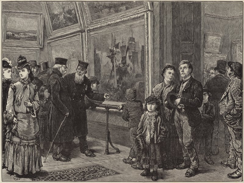 Prázdninové lidi v Národní galerii od English School