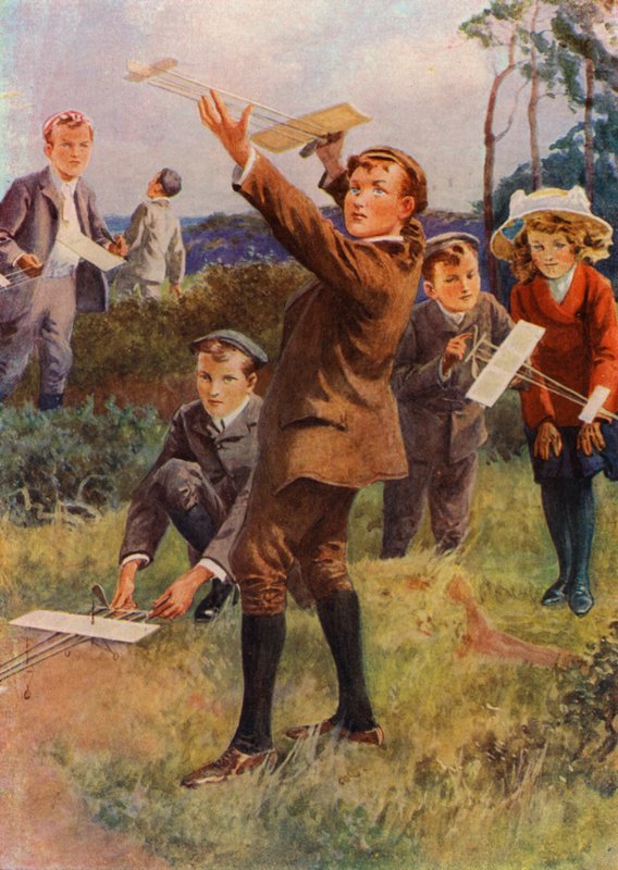 Podomácku vyrobená letadla (barevná litografie) od English School