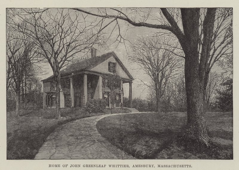 Dům Johna Greenleafa Whittiera, Amesbury, Massachusetts (rytina) od English School