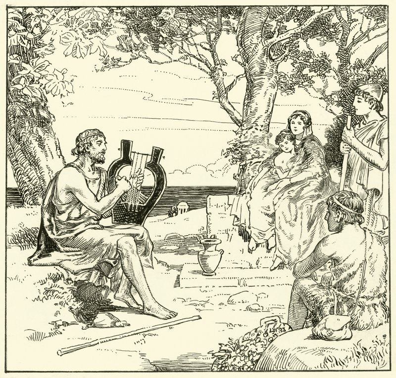 Homer (inkoust na papíře) od English School