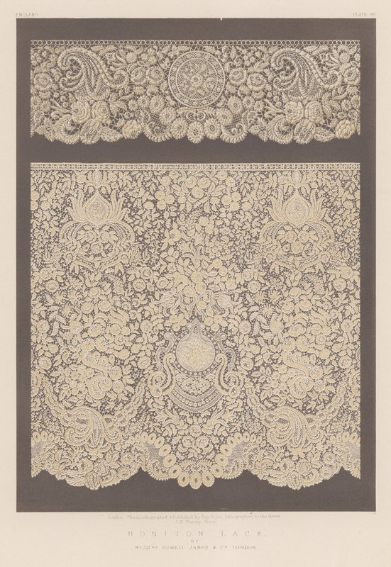 Honiton Lace od pánů Howell James and Co, Londýn od English School
