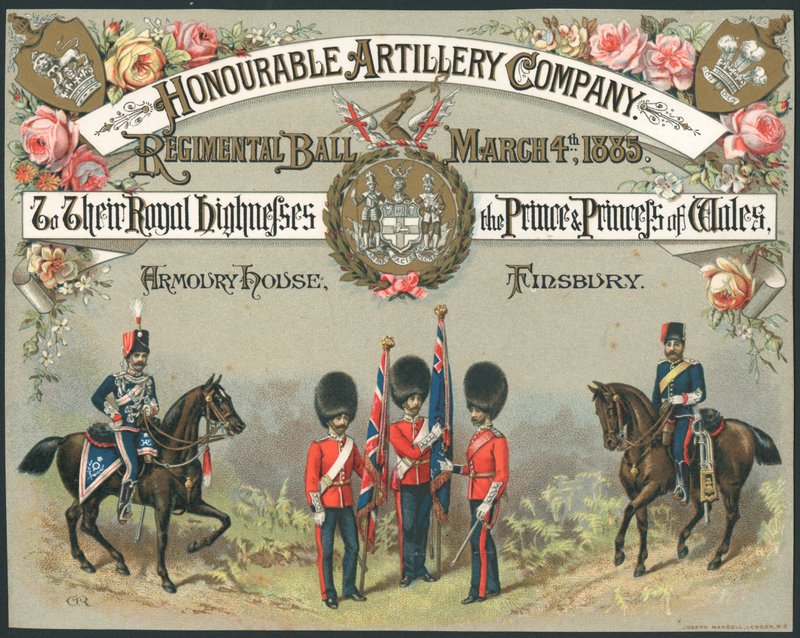 Čestná dělostřelecká rota, plukovní ples, 4. března 1885 od English School