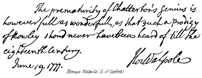 Horace Walpole (východně od Oxfordu) od English School