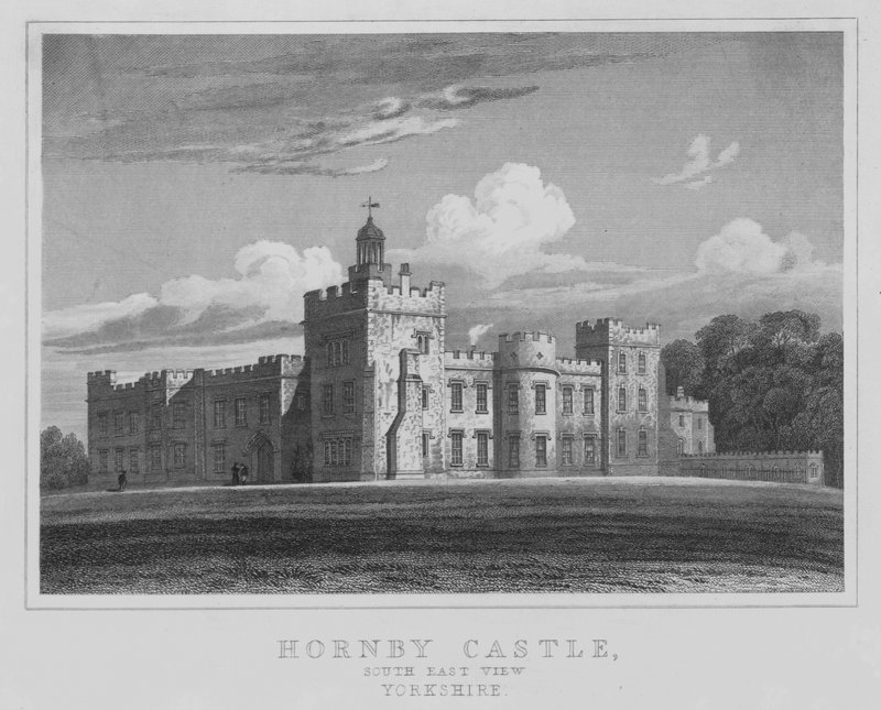Hornby Castle, South East View, Yorkshire (rytina) od English School