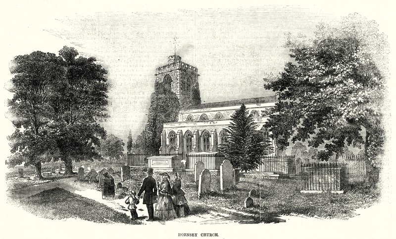 Hornsey Church (rytina) od English School