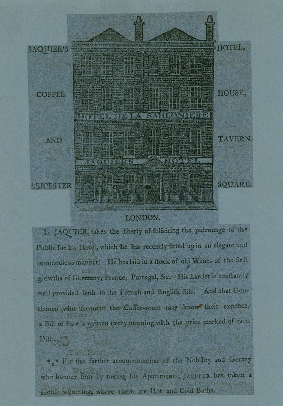 Hotel de la Saloniere; Jaquiers Hotel, Leicester Square, Londýn od English School