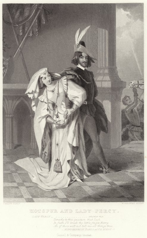 Hotspur a lady Percyová, král Jindřich IV., část I, dějství II, scéna III od English School