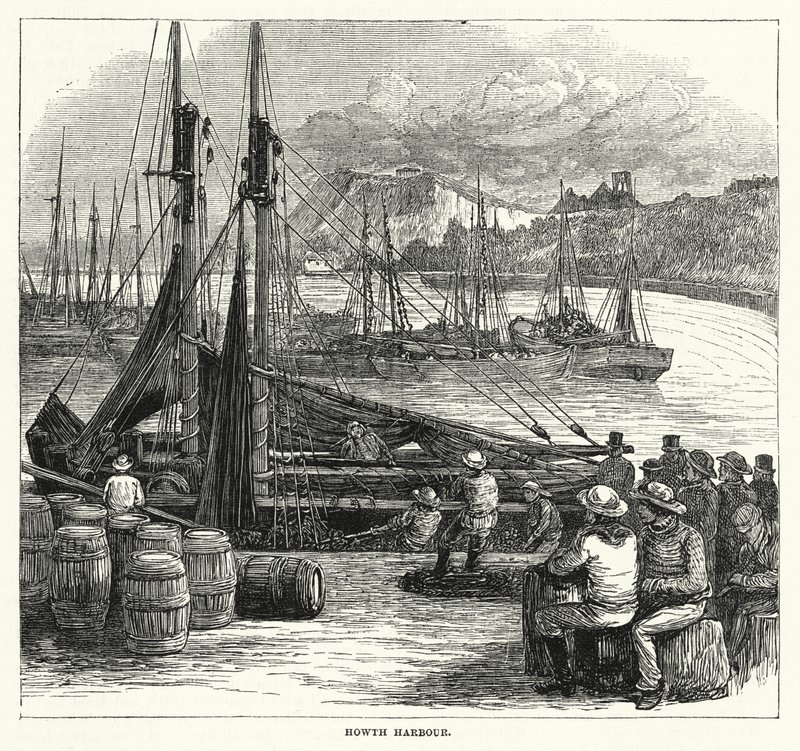 Howth Harbour (rytina) od English School