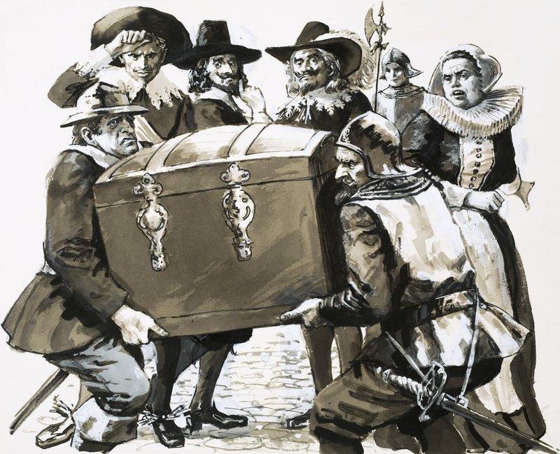 Hugo Grotius uteče z pevnostního vězení Loevateyn od English School