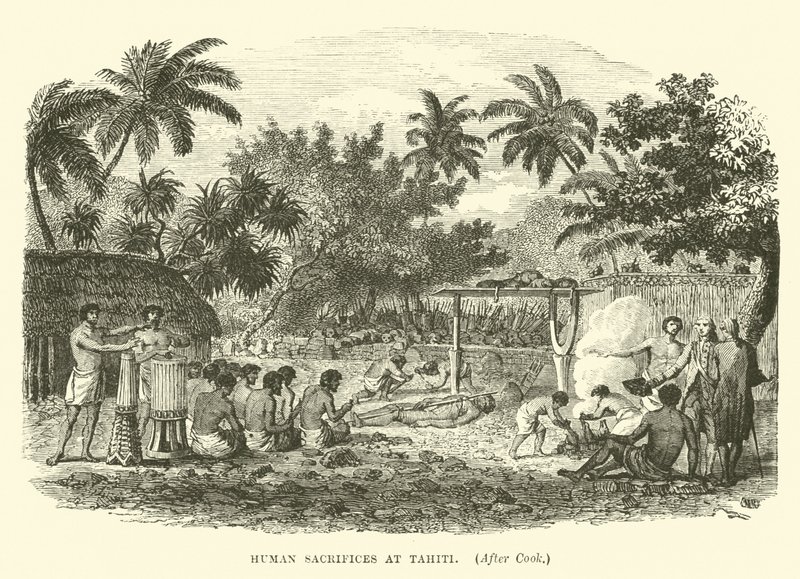 Lidské oběti na Tahiti, po Cookovi od English School
