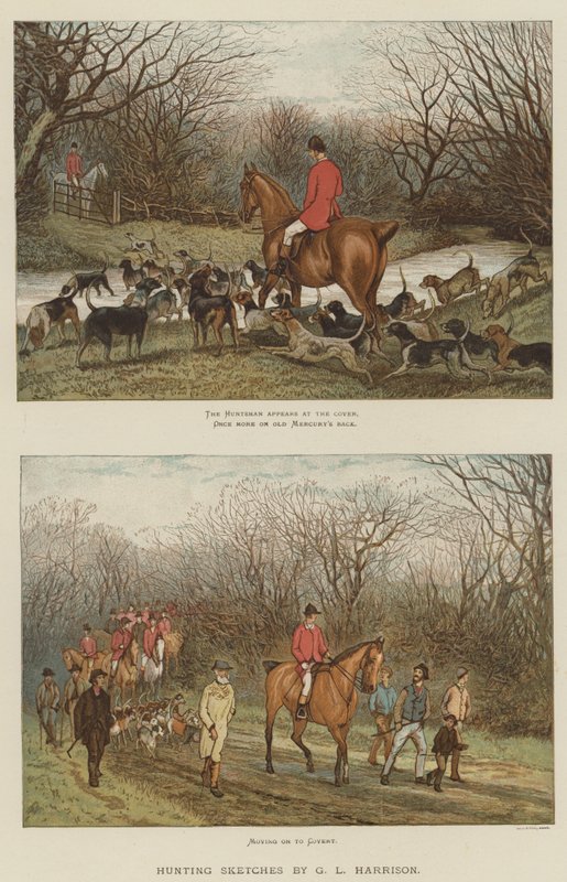 Lovecké skici (chromolitho) od English School