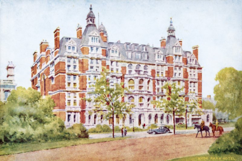 Hyde Park Hotel, Londýn (barevné lito) od English School