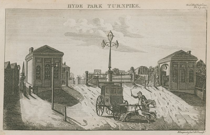 Hyde Park Turnpike, Hyde Park Corner, Londýn od English School