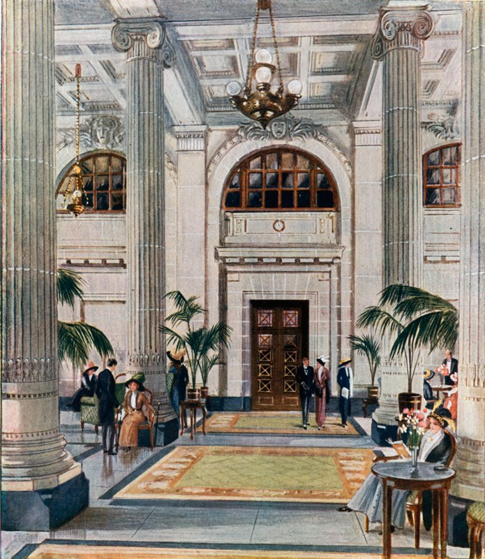 Hypostyle Hall hotelu New Midland Adelphi, Liverpool od English School