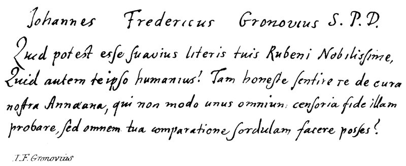 I F Gronovius od English School