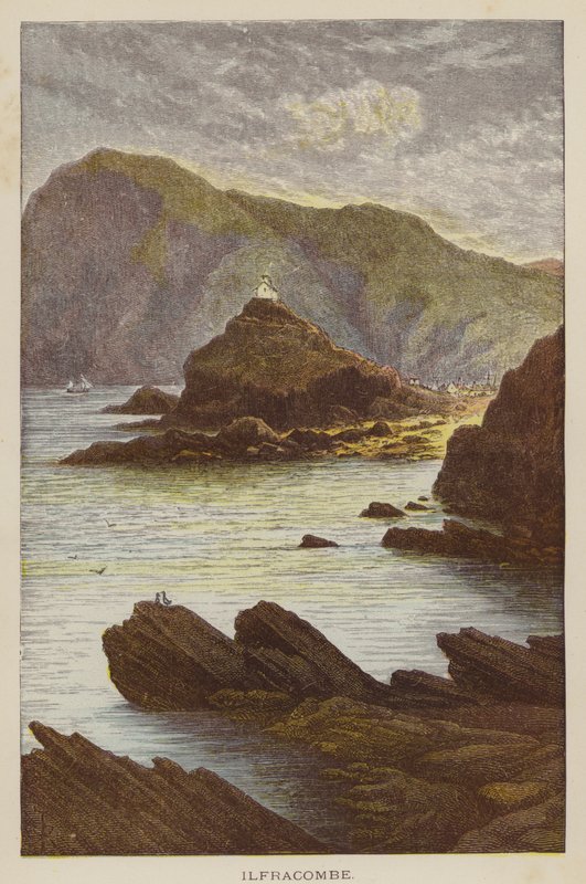 Ilfracombe (barevná rytina) od English School