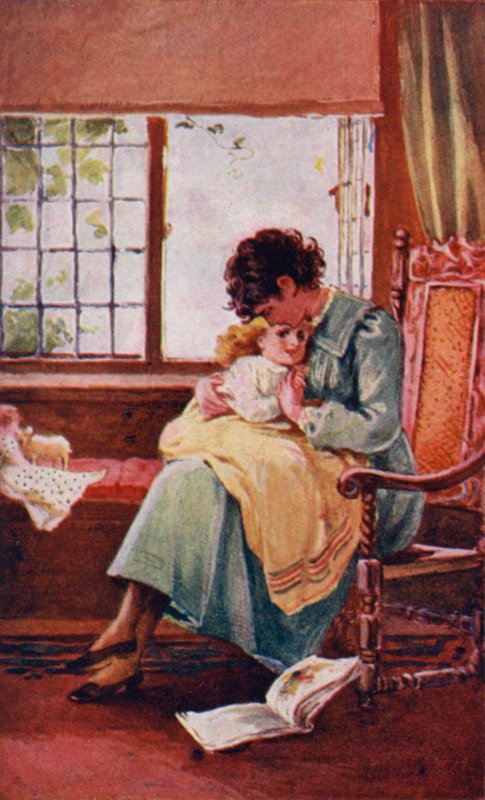 Ilustrace pro A World of Girls od L T Meade (barevné lito) od English School