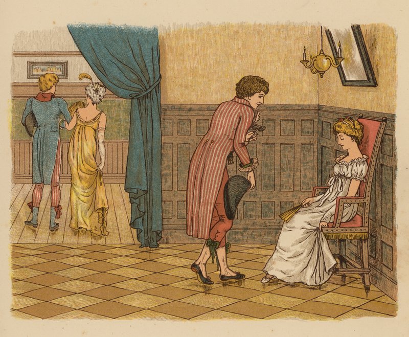 Ilustrace k filmu Sny, tance a zklamání (barevná litografie) od English School