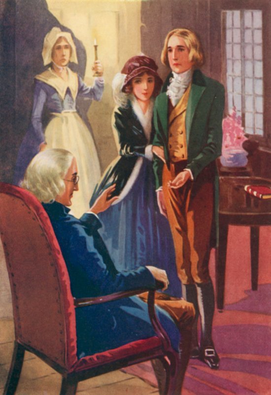 Ilustrace pro John Halifax Gentleman od Dinah Maria Mulock (barevná litografie) od English School