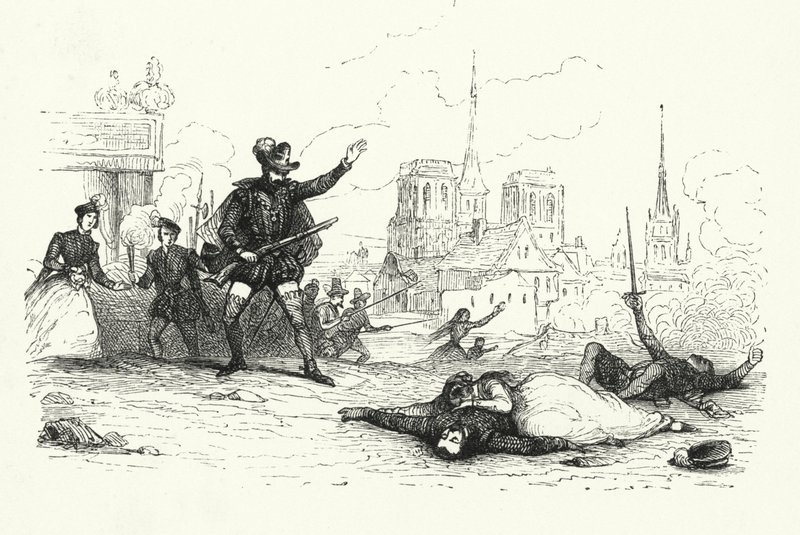 Ilustrace pro Les Huguenots od Giacoma Meyerbeera (rytina) od English School