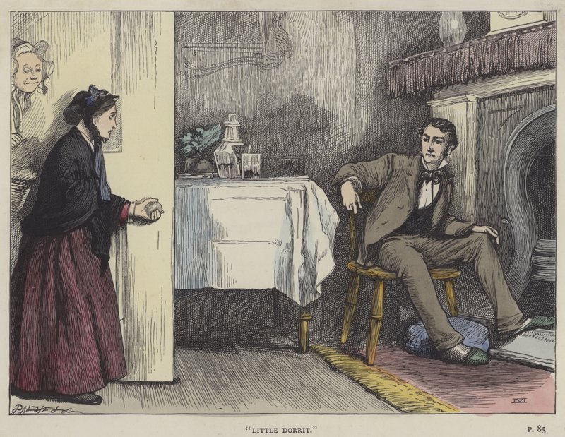 Ilustrace pro Little Dorrit (barevná rytina) od English School