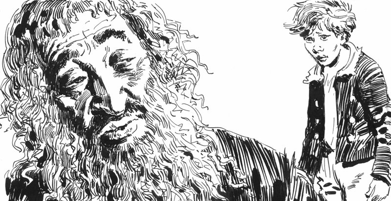 Ilustrace pro Oliver Twist od Charlese Dickense (pero a inkoust) od English School