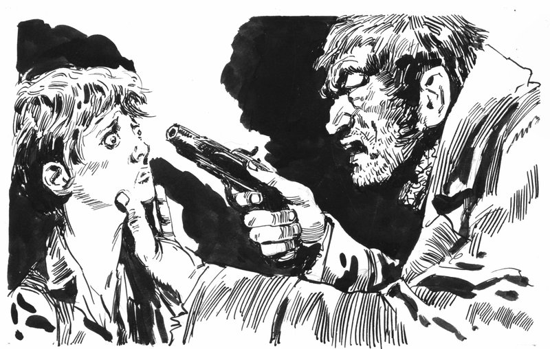 Ilustrace pro Oliver Twist od Charlese Dickense (pero a inkoust) od English School