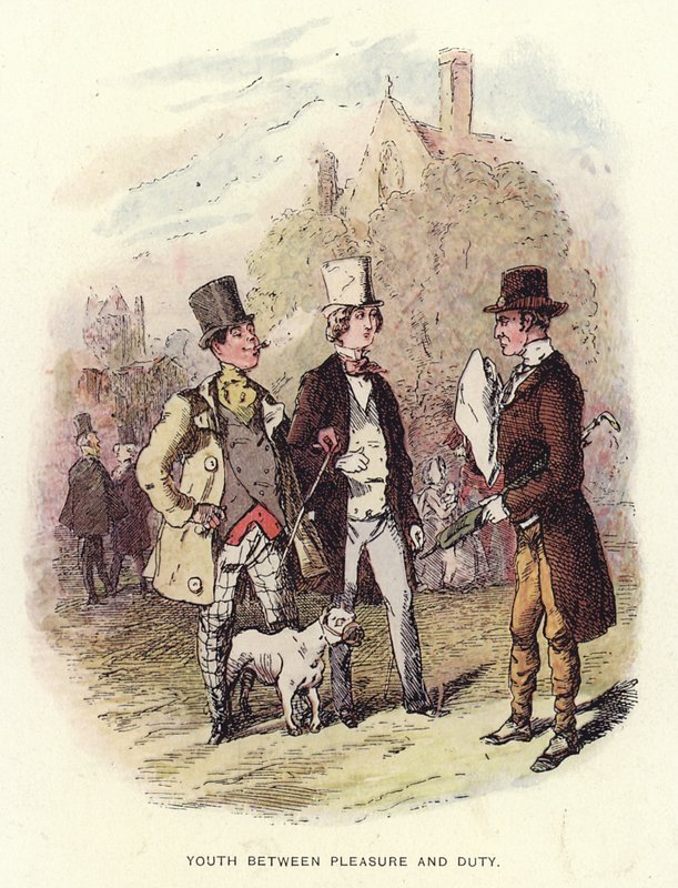 Ilustrace pro Pendennis od Thackeraye od English School