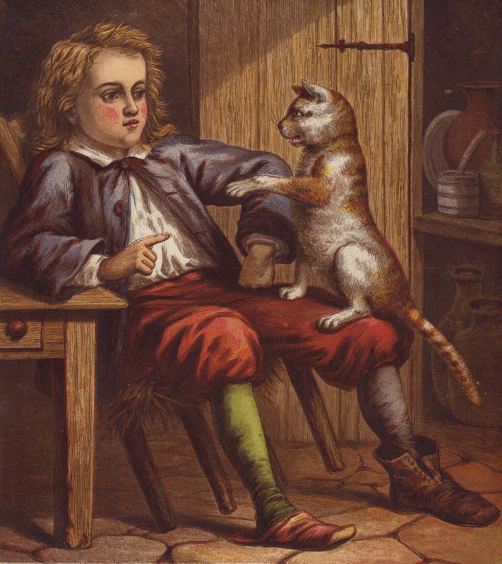 Ilustrace pro Kocour v botách (barva lito) od English School