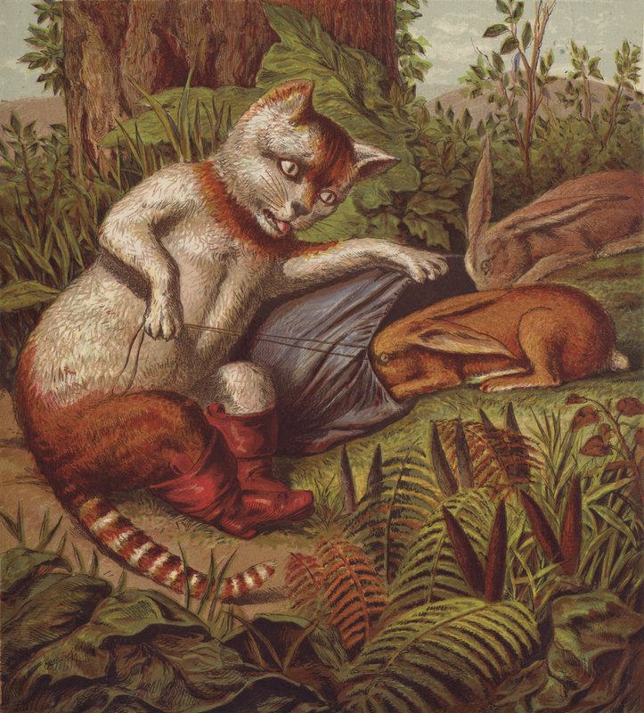 Ilustrace pro Kocour v botách (barva lito) od English School