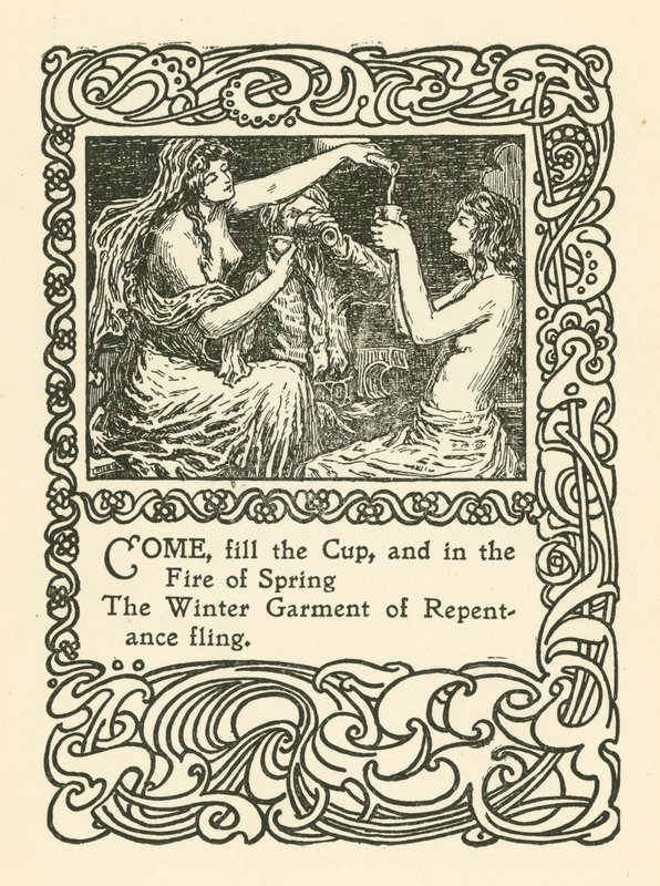 Ilustrace pro Rubaiyat of Omar Khayyam (litho) od English School
