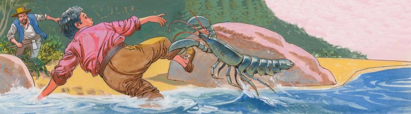 Ilustrace pro švýcarskou rodinu Robinsonů od English School