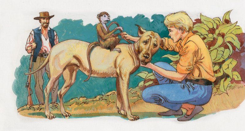 Ilustrace pro švýcarskou rodinu Robinsonů od English School