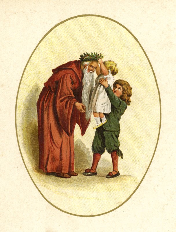 Ilustrace pro The Coming Of Father Christmas (barva lito) od English School