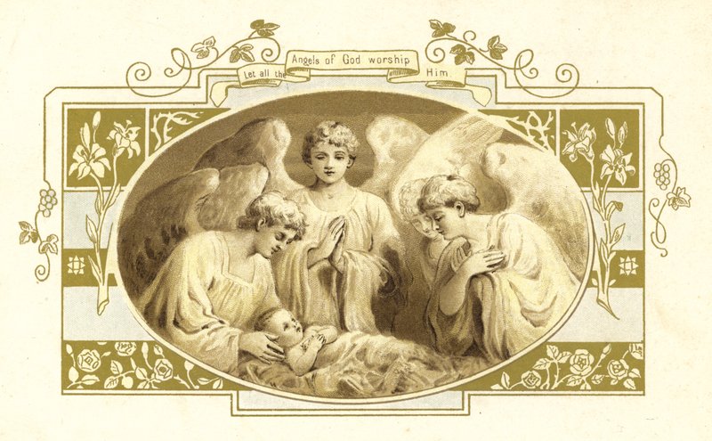 Ilustrace k filmu The Coming Of Father Christmas (barevná litografie) od English School